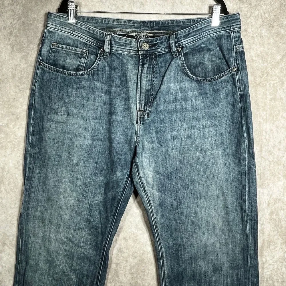 Buffalo David‎ Bitton Jeans Mens 38 Blue Dark Wash Denim Straight Leg Stretch